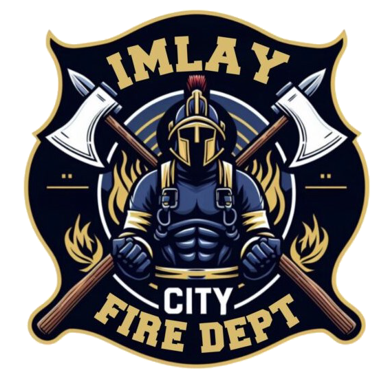 Imlay City Fire Department emblem with firefighter