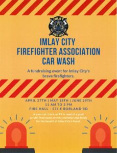 Poster for Imlay City Firefighter Car Wash Fundraiser