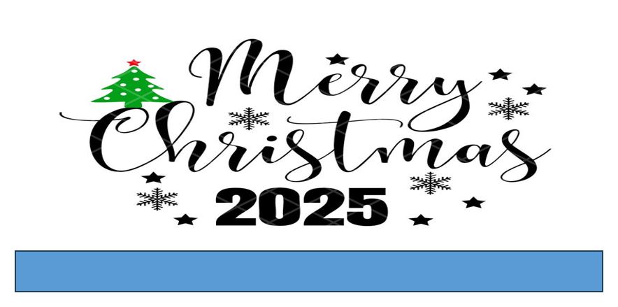 Merry Christmas 2025 festive design with tree.
